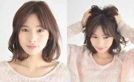 韩国短发半丸子头图片