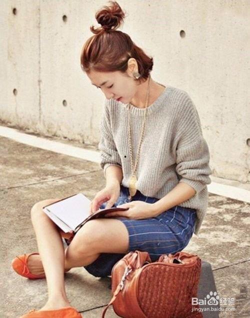 韩国短发半丸子头图片