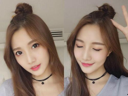 韩国短发半丸子头图片