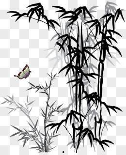 水墨画竹子图片,水墨画中的自然诗篇